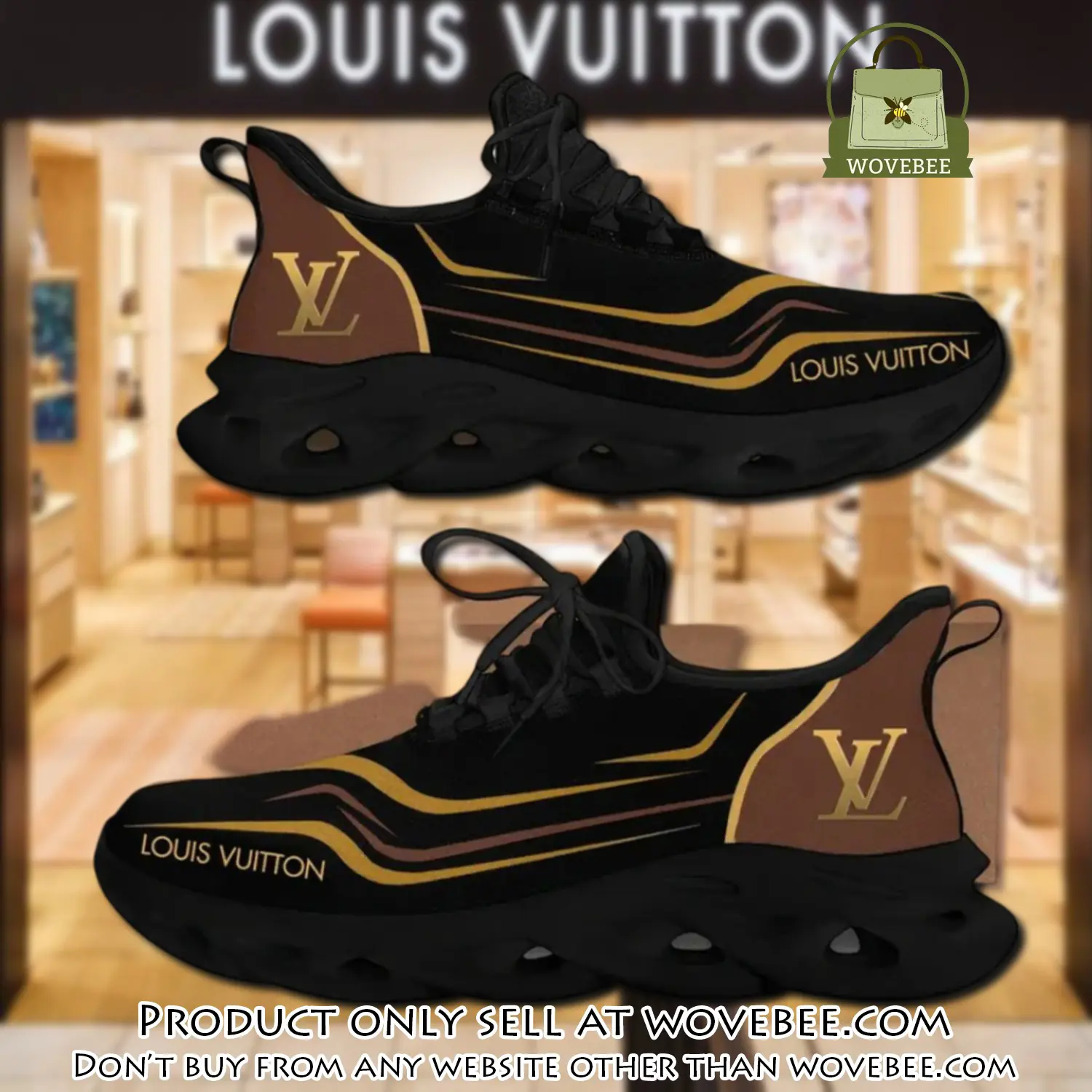 Louis vuitton yellow logo black premium max soul shoes luxury brand gifts for men women wvb5914400